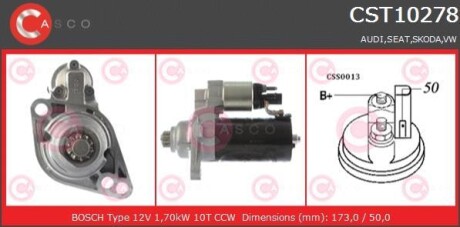 Стартер - (02Z911023M, 02Z911023MX, 02Z911023N) CASCO CST10278AS