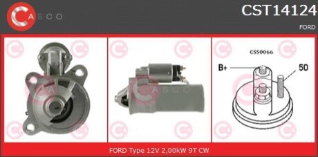 Rozrusznik 12v 2.0kw - (1253808, 1564725, 4M5T11000KB) CASCO CST14124AS