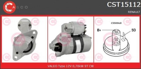 Стартер - (2330000QAM, 5802X6, 7700864608) CASCO CST15112AS