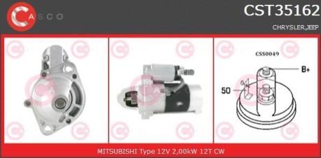 Rozrusznik 12v 2.0kw - (05033125AA, 5033125AA, M002T88571) CASCO CST35162AS