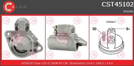 Стартер - (233009F600, 233009F660, 233009F661) CASCO CST45102AS