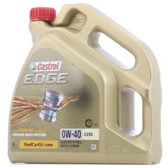 Моторна олива Edge Titanium A3, B4, A3/B4 0W-40, 4 л (15338F/156E8C) - CASTROL 15337E