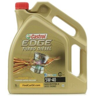 Моторное масло Edge Turbo Diesel Titanium 5W-40, 5 л - CASTROL 1535BD