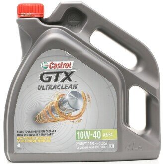 Моторна олива GTX Ultraclean A3, B4, A3/B4 10W-40, 4 л (15DE18/15F123/15A4E0) - CASTROL 15A4D3 (фото 1)