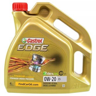 Моторна олива Edge Titanium C5 0W-20, 4 л (15F6E9) - CASTROL 15CC95