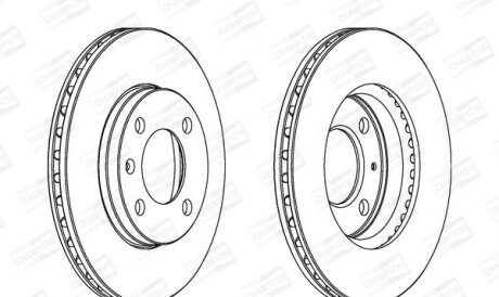 Vw диск тормозной вентилируемый передний audi 80,golf ii,iii,passat,polo - (6N0615301G) CHAMPION 561178CH