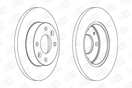 Диск тормозной передний (кратно 2) Renault Sandero (08-), Clio II (98-16), Logan I (04-) - (2677509716, 6001549211, 6001547684) CHAMPION 561235CH