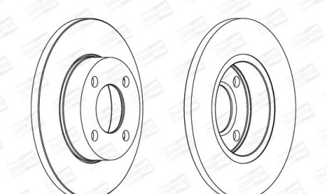 Vw диск тормозной передн.audi 80,100 76-91 - (431615301, 443615301) CHAMPION 561238CH