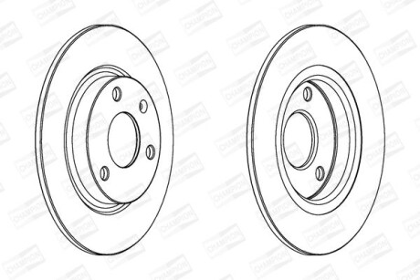 Диск гальмівний передній (кратно 2) Citroen, Peugeot - (4246G0, 4246F8, 95661810) CHAMPION 561359CH