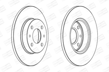 Диск тормозной передний/задний (кратно 2) Fiat 500 (07-)/Ford Ka (08-16) - CHAMPION 561380CH