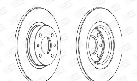 FIAT Диск тормозной передний Alfa Romeo 145/146,Bravo,Tempra,Panda 03-,Marea,Punto,Lancia - (0060808872, 46554302, 46820655) CHAMPION 561469CH (фото 1)