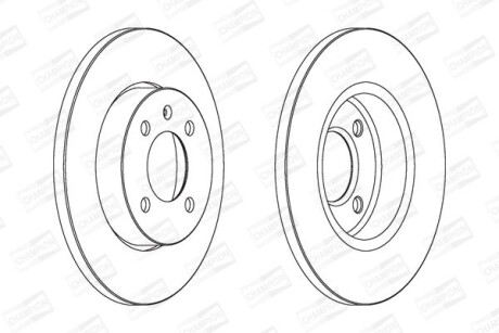 Диск тормозной передний (кратно 2) VW CADDY II (95-04), Golf III (89-98) - (357615301, 09199577, A113501075) CHAMPION 561491CH