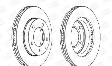 Mazda диск тормозной перед. (вентил.) ford probe,626 iv 91-,premacy, xedos 91-(258*24) - (3395510, 3958455, 3898529) CHAMPION 561716CH