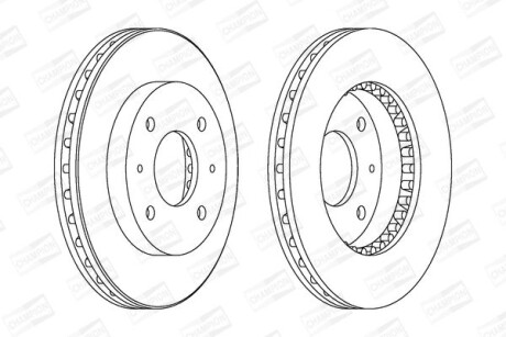 Диск тормозной передний (кратно 2) Volvo S40, V40/Mitsubishi Carisma, Galant, Lancer (98-) - (30872926) CHAMPION 561926CH