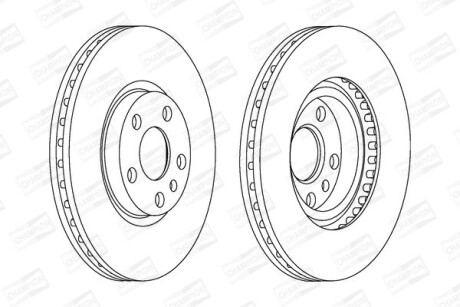 Диск тормозной передний (кратно 2) Citroen Jumpy (99-06) - (0001309392080, 1317651080, 1309392080) CHAMPION 561967CH