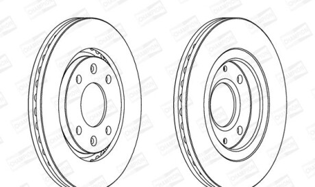 Peugeot тормозной диск передн. 406 1.6/2.1td 95- - CHAMPION 562027CH