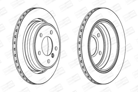 Диск тормозной задний (кратно 2) Bmw Series 5, (E39) (96-) - CHAMPION 562036CH