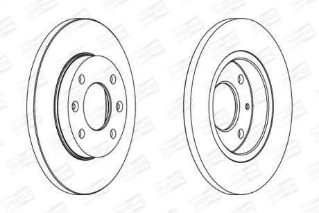 Диск тормозной передний (кратно 2) Citroen Xsara (N1) (97-05) / Peugeot 206 Hatchback (2A/C) (98-12) - (4246R8, 4246R9, 4249A5) CHAMPION 562055CH