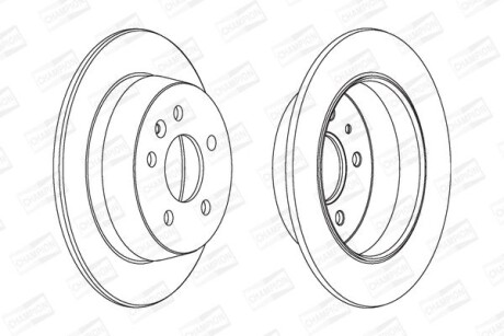 Диск гальмівний задній (кратно 2) MB V Class V200,230,230TD,280/Vito (BM638) 108D-110D-113 (96-) - CHAMPION 562065CH