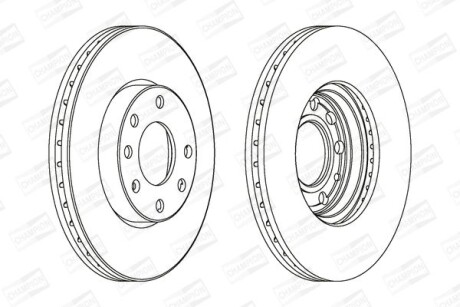 Диск тормозной передний (кратно 2) Opel Astra (98-) - (90497879, 09117677, 0569059) CHAMPION 562069CH