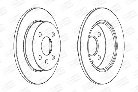 Диск тормозной задний (кратно 2) Opel Astra (98-) - (09117771, 09196587, 569111) CHAMPION 562071CH