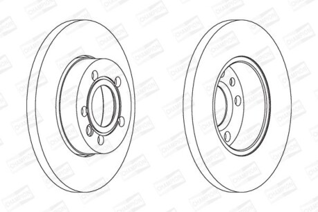 Диск гальмівний передній (кратно 2) VW Caravelle, Multivan, Transporter, LT 28-46 II (96-06) - CHAMPION 562079CH