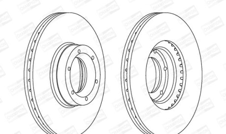Renault диск тормозной передний master ii 2.5/2.8td 98- - (4500098, 7700302128, 9160398) CHAMPION 562105CH