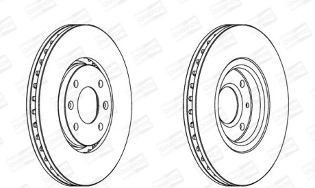 Citroen диск тормозной передн. c5 i,ii,xantia 2.0/2.0t/1.9tdi/2.0hdi 98- - CHAMPION 562131CH