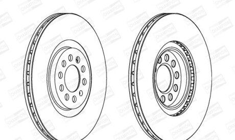 Vw диск тормозной передний audi a3,golf iv,skoda superb 99- - (6R0615301B, 6R0615301E) CHAMPION 562132CH