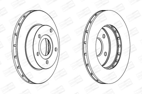 Диск тормозной передний (кратно 2) Jeep Grand Cherokee (99-) - (052098672, 52098672) CHAMPION 562147CH