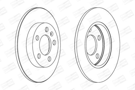 Диск тормозной задний (кратно 2) Audi A3 Quattro (00-), Skoda Octavia (98-) - (1J0615601D) CHAMPION 562177CH (фото 1)