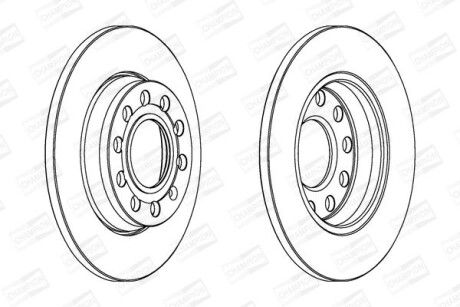Диск гальмівний задній (кратно 2) Audi A4 1.9 Tdi - (8E0615601Q, 8E0615601D) CHAMPION 562191CH