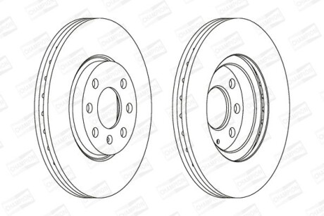 Диск тормозной передний (кратно 2) Opel Combo/MPV 01 - Corsa C (X01) (00-09), Meriva (03-10), Tigra (X04) (04-1 - CHAMPION 562196CH