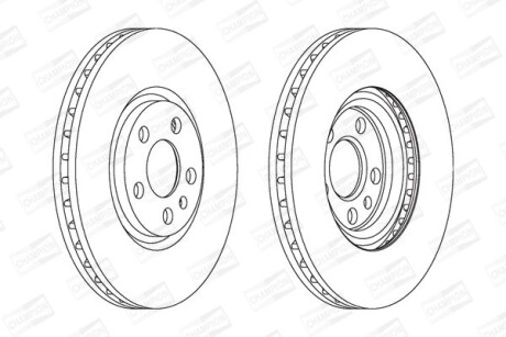 Диск тормозной передний (кратно 2) Citroen Jumpy (94-06) / Fiat Scudo (220_) (96-06) - (1325772080, 1331301080, 1340179080) CHAMPION 562224CH