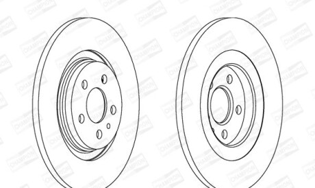 Citroen диск тормозной задн.c8,fiat ulysse,lancia,peugeot 807 02- - (00004246P4, 4246P4, 4249C0) CHAMPION 562246CH