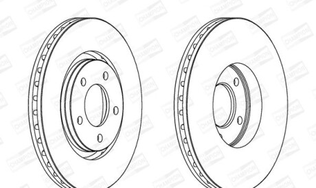 Chrysler диск тормозной передн.&quot,16&quot, voyager 00 - - (04683918AB, 4683918AB, 4683918) CHAMPION 562292CH