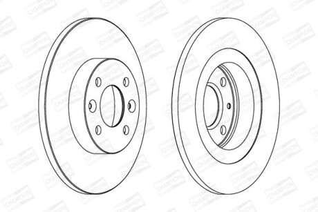 Диск тормозной передний (кратно 2) Renault Lodan I, II (07-) - CHAMPION 562293CH