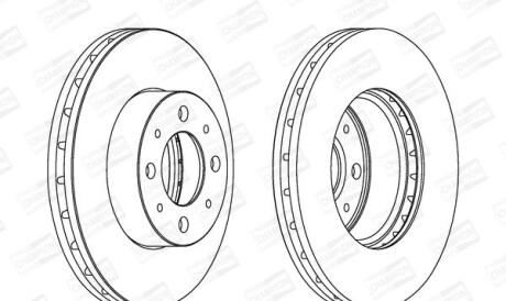 Fiat диск тормозной передн.500 07-,panda 04-,ford ka 08- - (46788929, 51742727) CHAMPION 562296CH