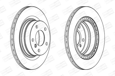 Диск тормозной задний (кратно 2) Bmw 1 (06-12), 1 (11-19), 3 (11-18) - (34216792227) CHAMPION 562316CH