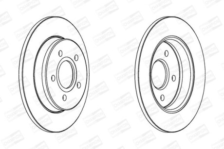 Диск тормозной задний (кратно 2) Ford C-Max (07-10), Focus II (04-13) - CHAMPION 562361CH