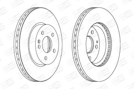 Диск тормозной передний (кратно 2) MB V-Class (W447) (14-), Viano (W639) (03-) - CHAMPION 562392CH