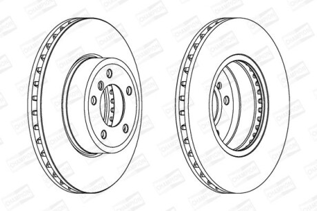 Диск тормозной передний Bmw 5 (E60) (01-10), 5 Touring (E61) (04-10) - CHAMPION 562397CH-1