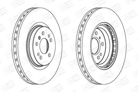 Диск тормозной передний MB M-Class (W164) (05-12), R-Class (W251, V251) (05-17) - CHAMPION 562403CH-1