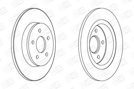 Диск тормозной задний (кратно 2) Ford Focus C-Max (Dm2) (03-07), Focus II (Da_, Hcp, Dp) (04-13) - CHAMPION 562411CH