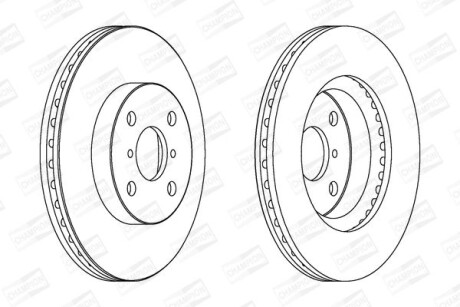 Диск тормозной передний (кратно 2) Toyota Yaris (10-) - CHAMPION 562421CH