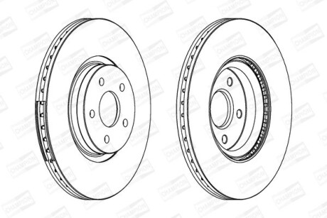 Диск тормозной передний (кратно 2) Ford C-Max (07-)/Volvo S40 II, V40 - (31341644, 31400818) CHAMPION 562434CH-1