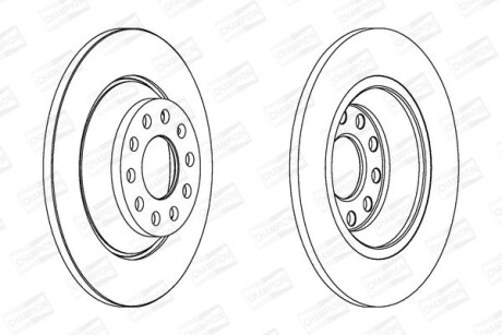 Диск гальмівний задній (кратно 2) Audi A6 C6 (4F2) (04-11), A6 C6 Avant (4F5) (04-11) - (4F0615601E) CHAMPION 562438CH