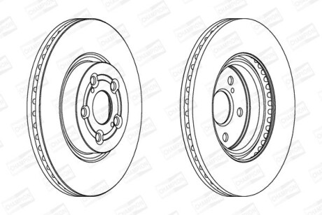 Диск тормозной передний (кратно 2) Toyota Avensis (03-08) - (4351205050, 4351205070, 4351205110) CHAMPION 562439CH