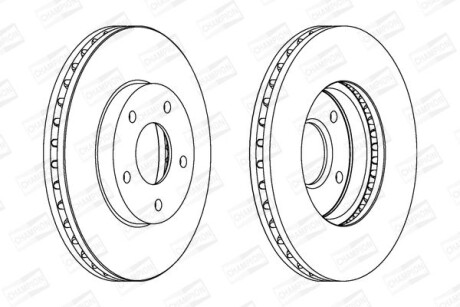 Диск тормозной передний (кратно 2) Nissan Almera (98-06), X-Trail (01-13) - (402064U107, 402063Y502, 402063Y503) CHAMPION 562441CH