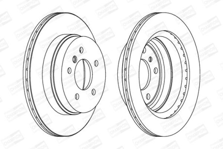 Диск тормозной задний (кратно 2) Bmw 1 Serie, 3 Serie X1 - (34216764653, 34216855008, 34216864901) CHAMPION 562442CH